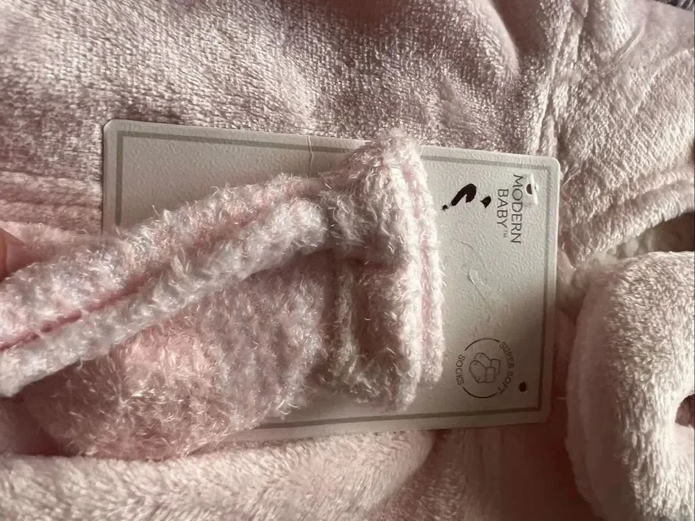 Modern Baby Pink Elephant Robe And Socks Baby Flawed
